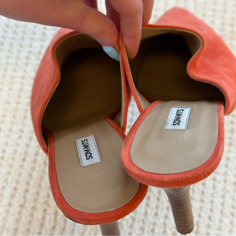 Sommits coral spanish suede heels sz 39 - Picture 7 of 8